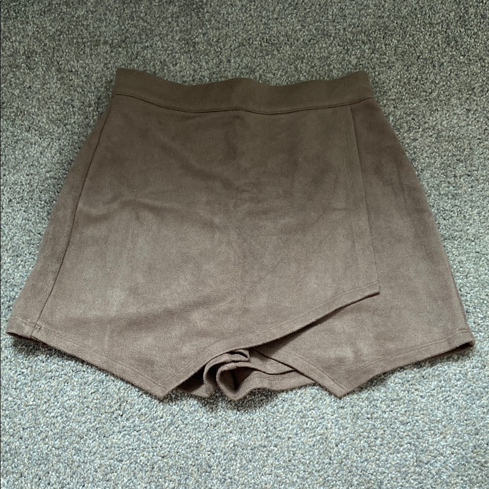 Faux Suede Skort
